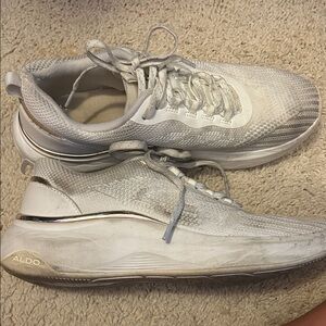 Aldo Men's Gray and White Sneakers